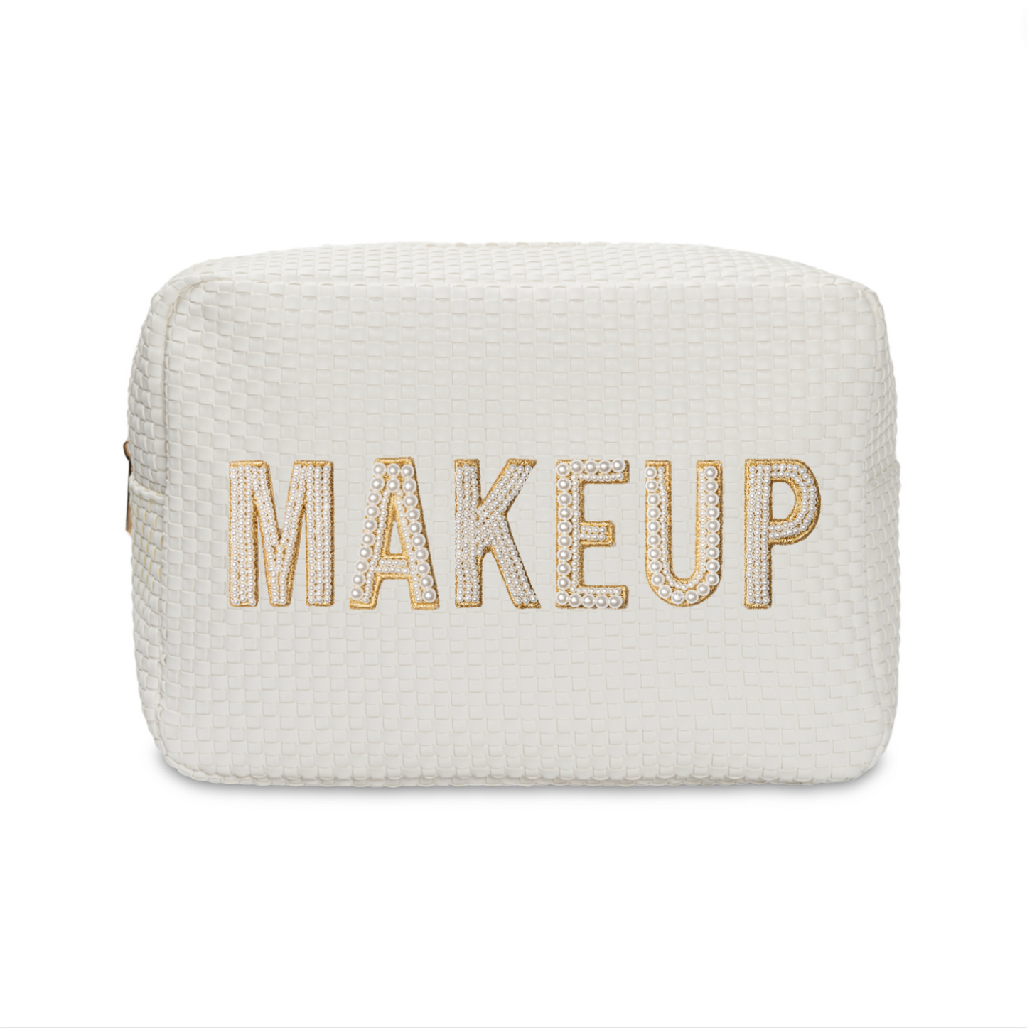 Makeup big pouch with pearl stones